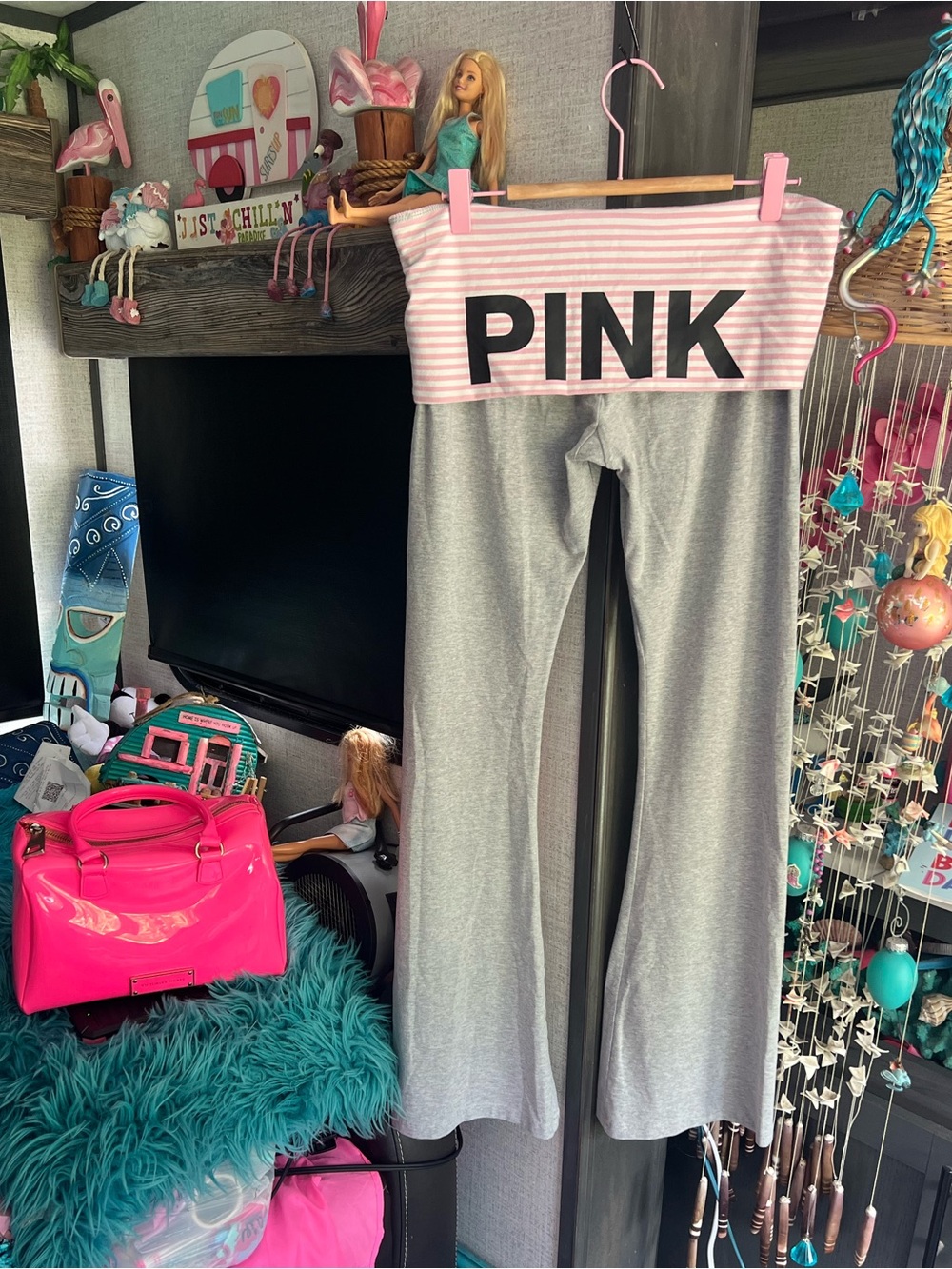 VS Pink Fold Over Leggings